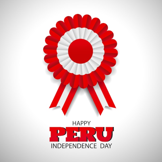 ペルー独立記念日 ペルーのコッカード国の象徴 プレミアムベクター
