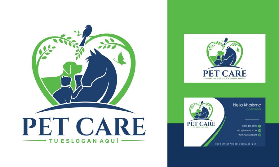 Premium Vector | Pet care logo design vector template