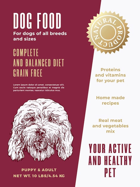 Premium Vector | Pet food product label template. abstract vector ...