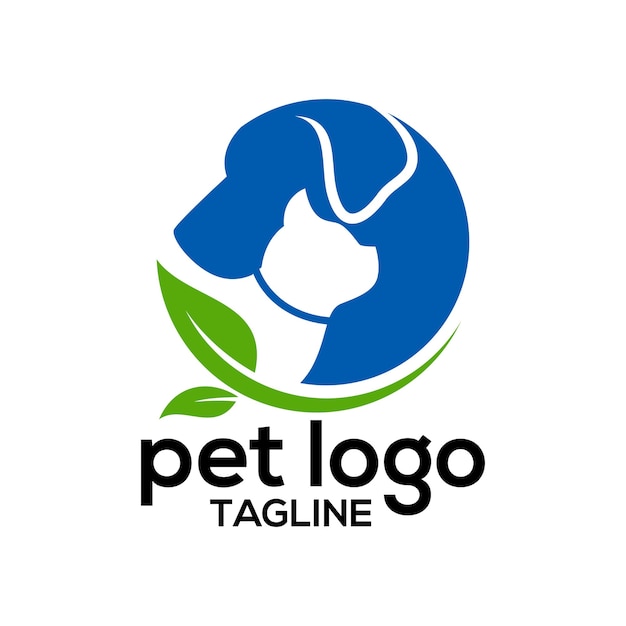 Pet logo design template Premium Vector