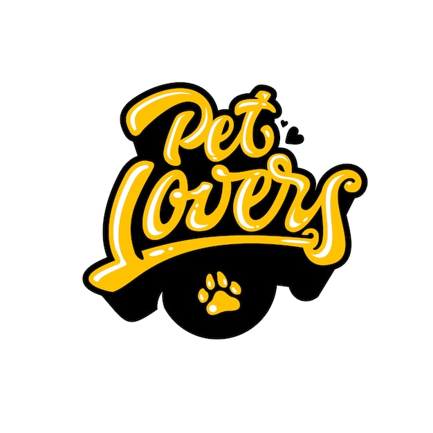 Premium Vector Pet Lovers Lettering Logo