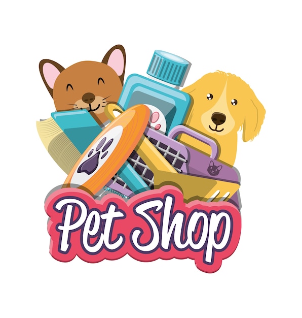 Premium Vector | Pet shop accessories icons