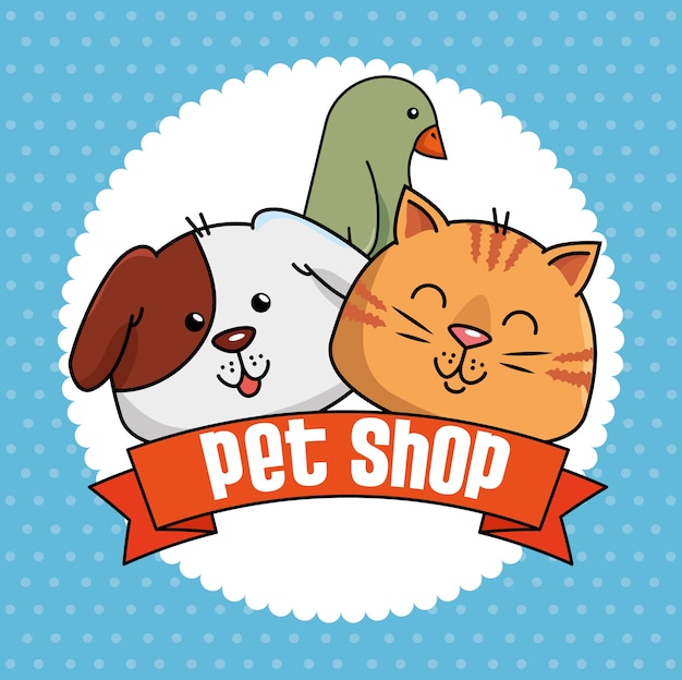 Premium Vector | Pet shop set icons