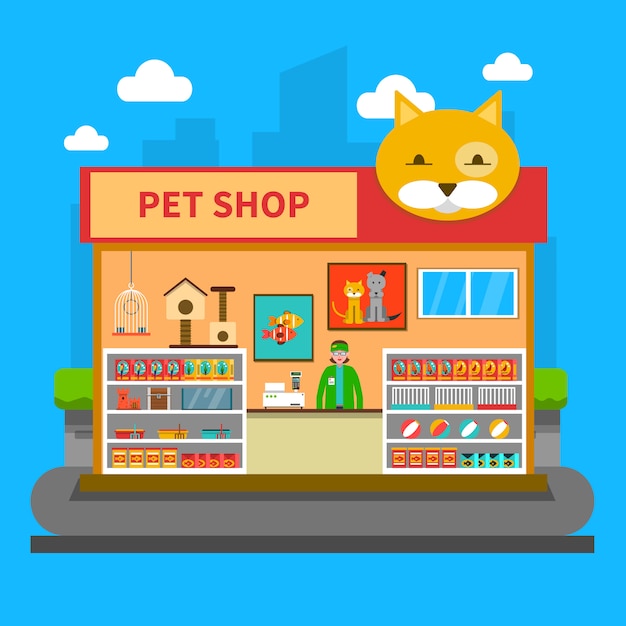 Free Vector Pets shop concept