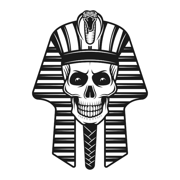 Premium Vector | Pharaoh skull, egyptian ancient illustration in ...