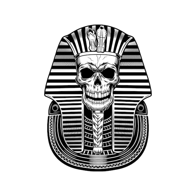 Free Vector Pharaoh Skull Vector Illustration Egyptian Mummy Skeleton Death Symbol Ancient