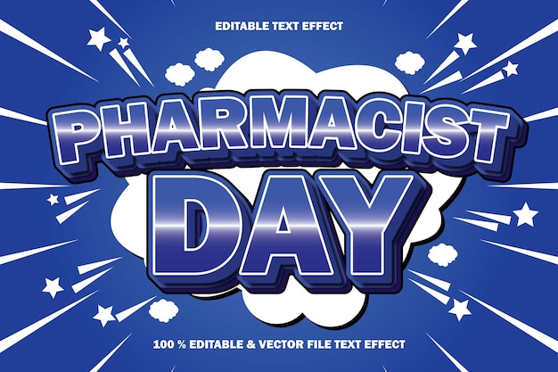 Premium Vector | Pharmacist day editable text effect emboss cartoon ...