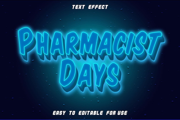 Premium Vector | Pharmacist day editable text effect