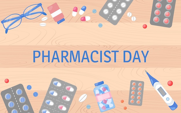 Premium Vector | Pharmacist day poster professional holiday celebration ...