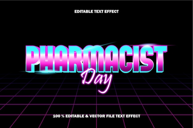 Premium Vector | Pharmacist day text effect