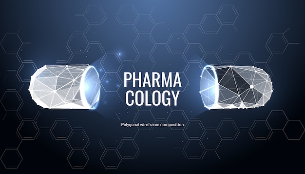 Pharmacology Background With Pill Premium Vector