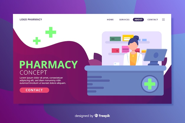 Pharmacy landing page | Free Vector