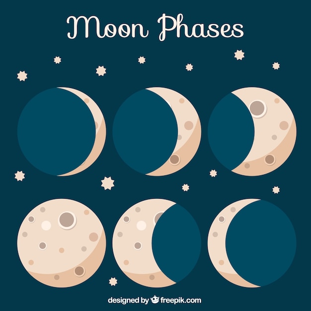 Phases of moon with stars
