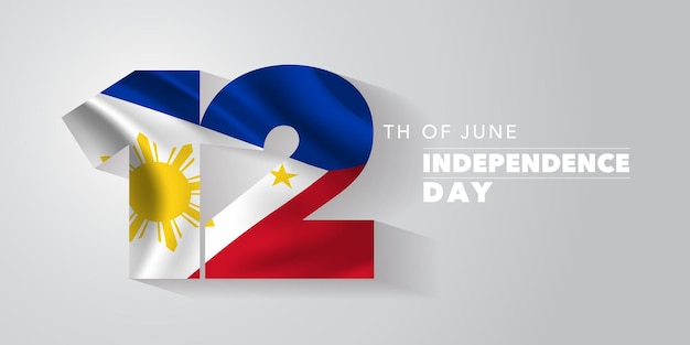 Premium Vector Philippines Happy Independence Day Philippino National Day 12th Of June With Elements Of Flag