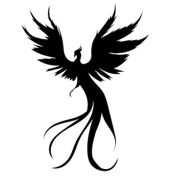 Premium Vector | Phoenix bird silhouette on white background vector