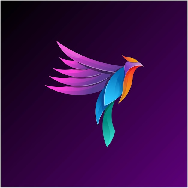 Premium Vector | Phoenix illustration colorful gradient style