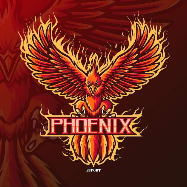 Phoenix mascot esport logo Vector