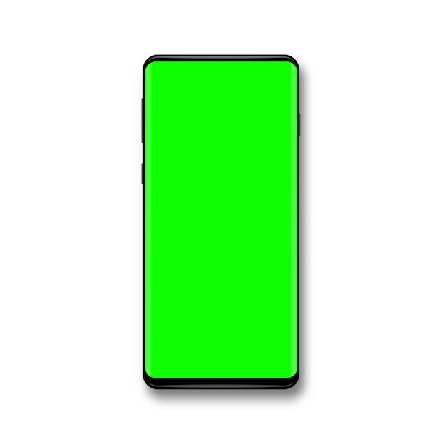 Phone with green screen chroma key background. template for your design