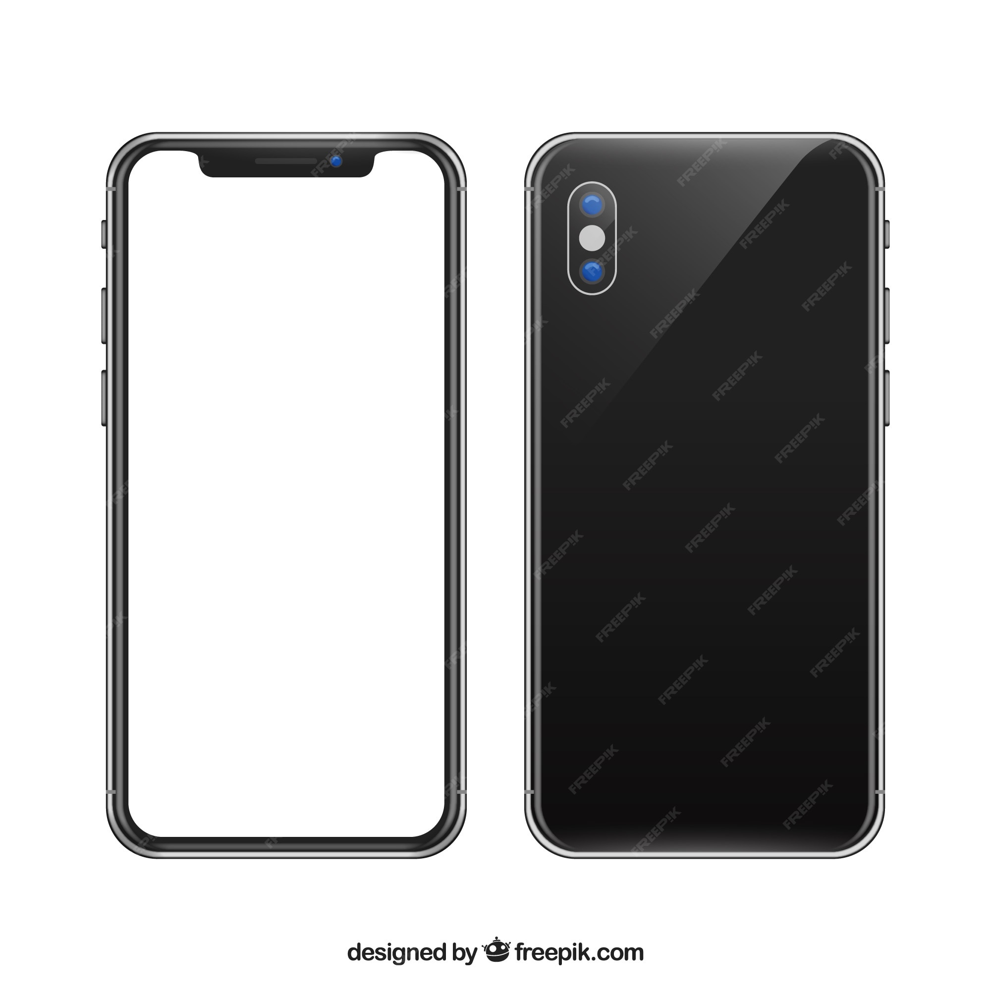 Free Vector | Phone with white screen in realistic style