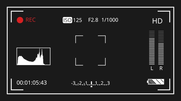 Photo camera recording screen vector illustration | Premium Vector