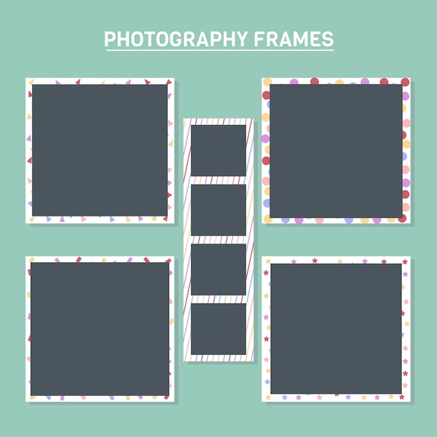 Photo frames with colorful backgrounds Vector | Free Download