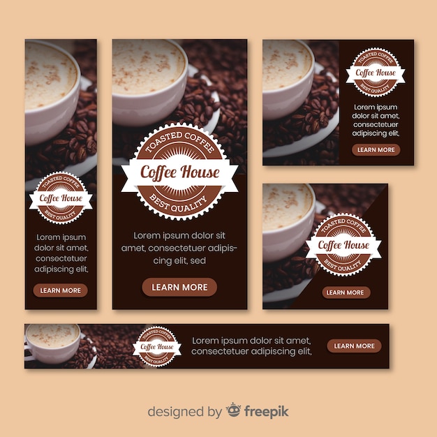 Download Photographic coffee banner Vector | Free Download