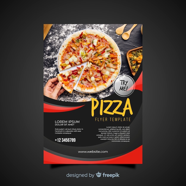Free Vector Photographic Pizza Flyer