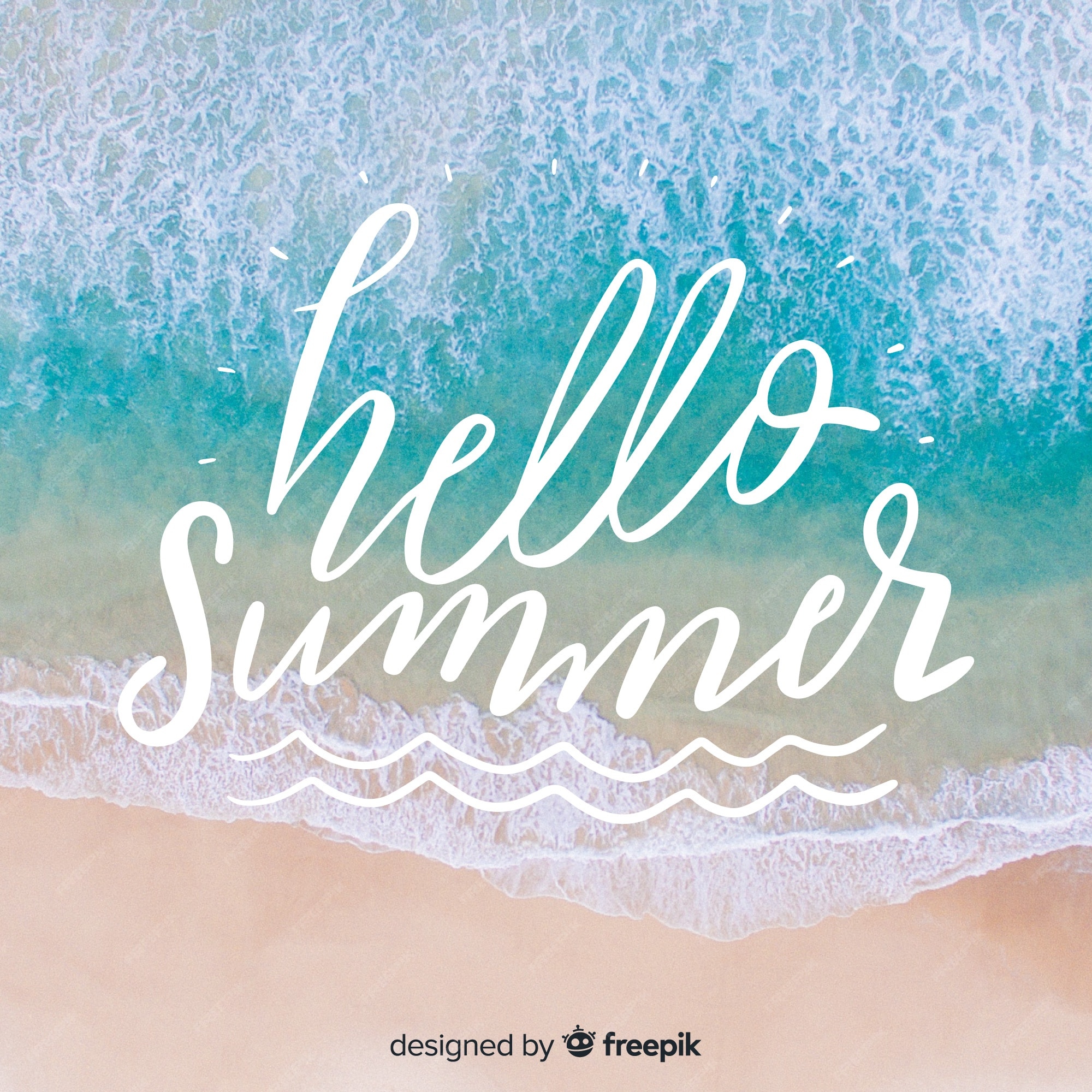 Free Vector | Photographic summer background with lettering