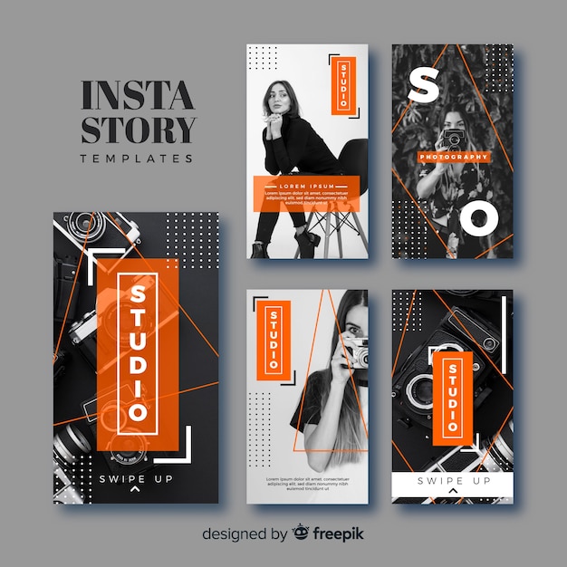 Free Vector Photography Instagram Stories Template Collection