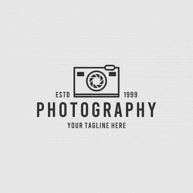 Photography minimalist logo design inspiration | Premium Vector