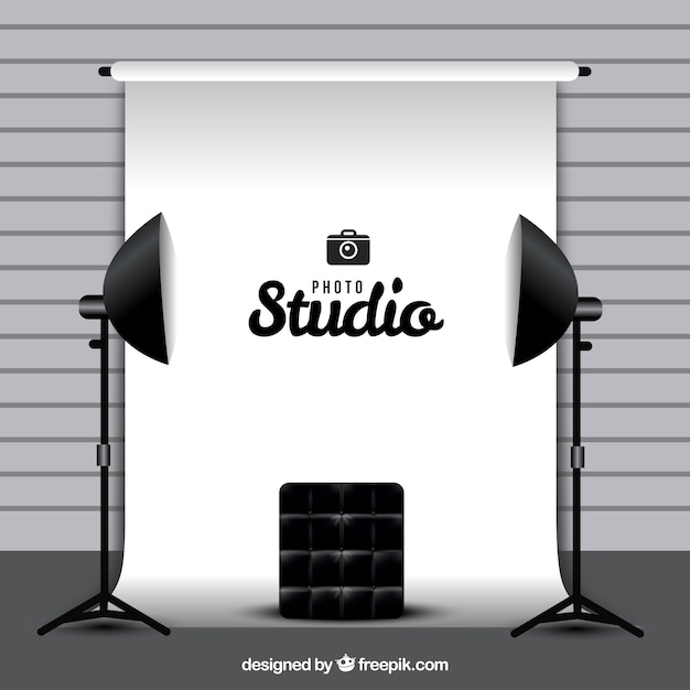 Download Photography studio with white background Vector | Free ...