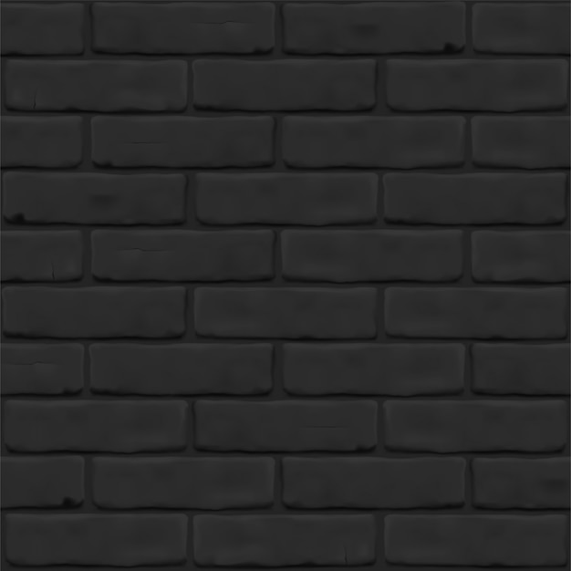 背景として黒レンガの壁の写実的なテクスチャ 石積みは 外装 内装 ウェブサイト 背景にクローズアップ シームレスなパターン プレミアムベクター