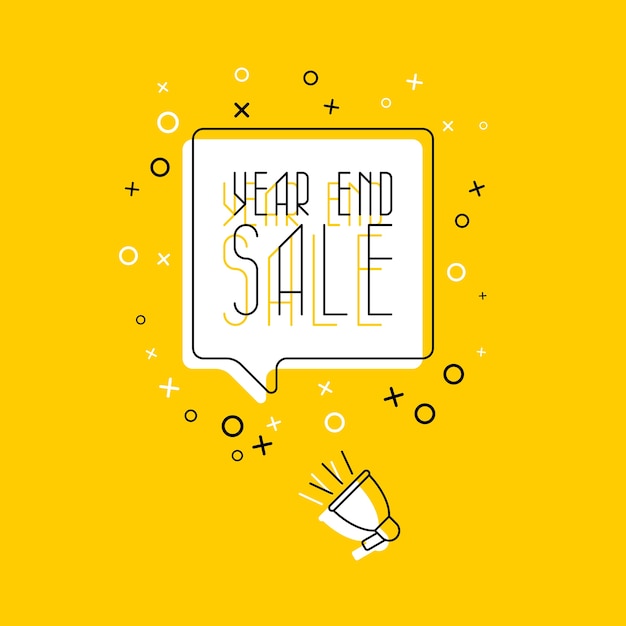 Premium Vector Phrase 'year end sale' in yellow speech bubble and