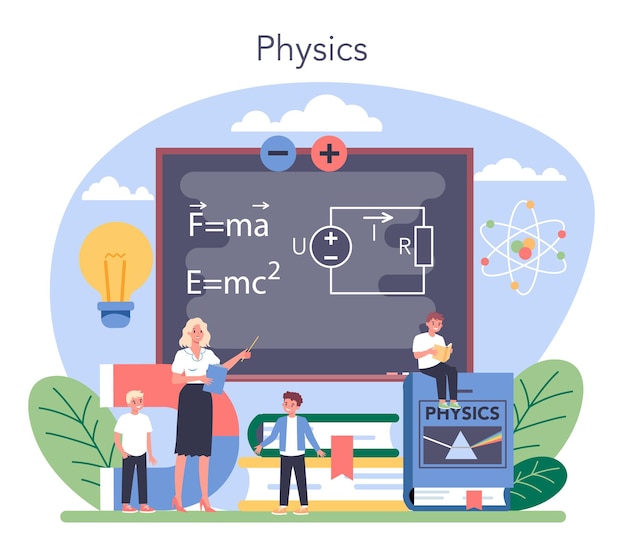 Premium Vector | Physics school subject concept