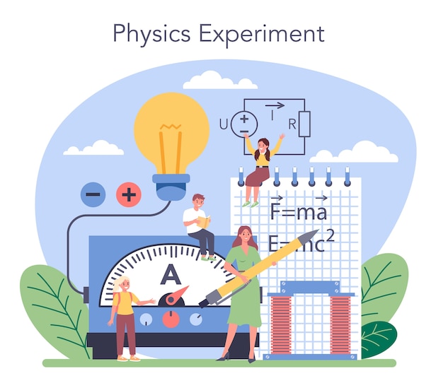 Premium Vector | Physics school subject concept.