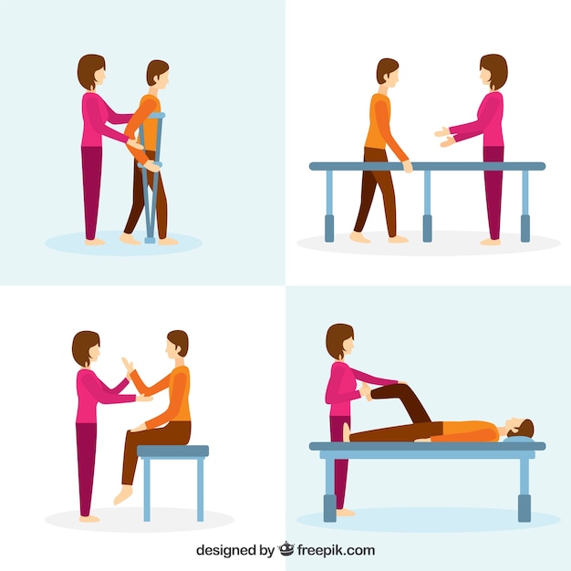 Physiotherapist With Patient Vector Free Download 