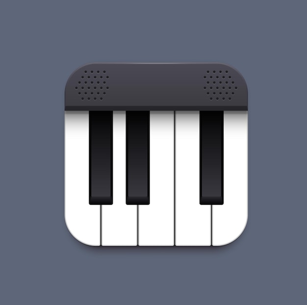 Premium Vector | Piano music app interface icon, keyboard and keys