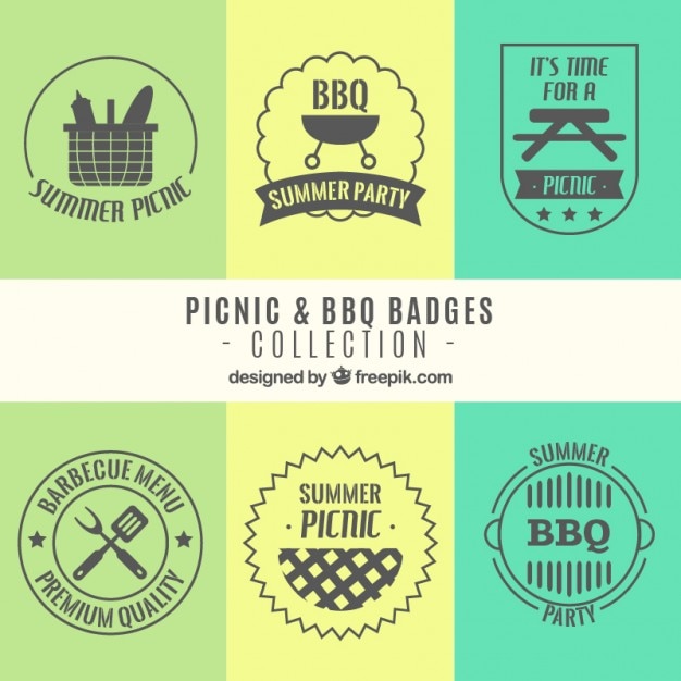 Picnic and bbq badge collection