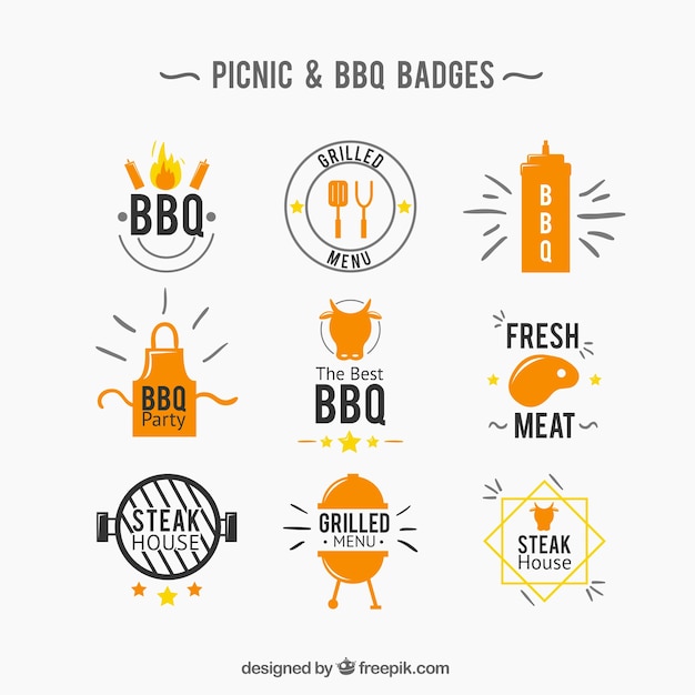 Picnic and bbq badge collection