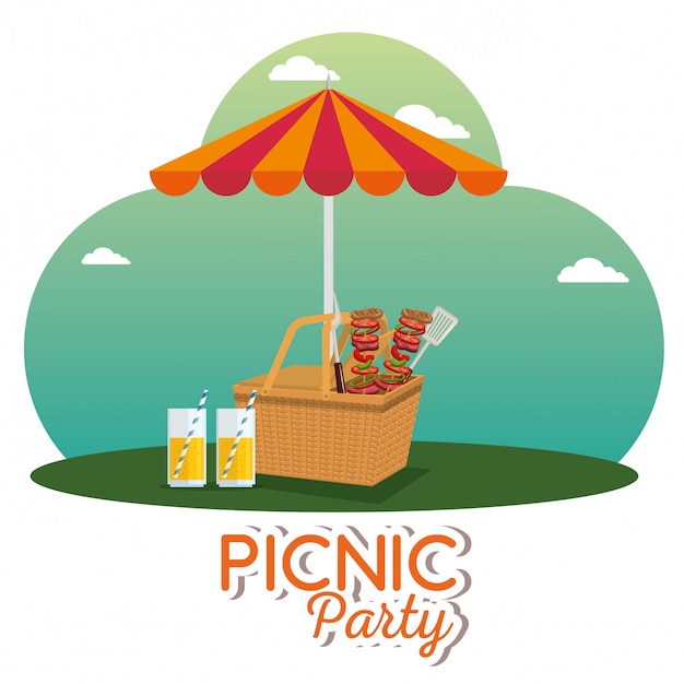 Free Vector | Picnic party celebration scene