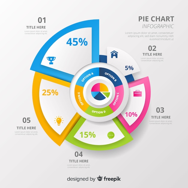 Free Vector Pie chart infographic