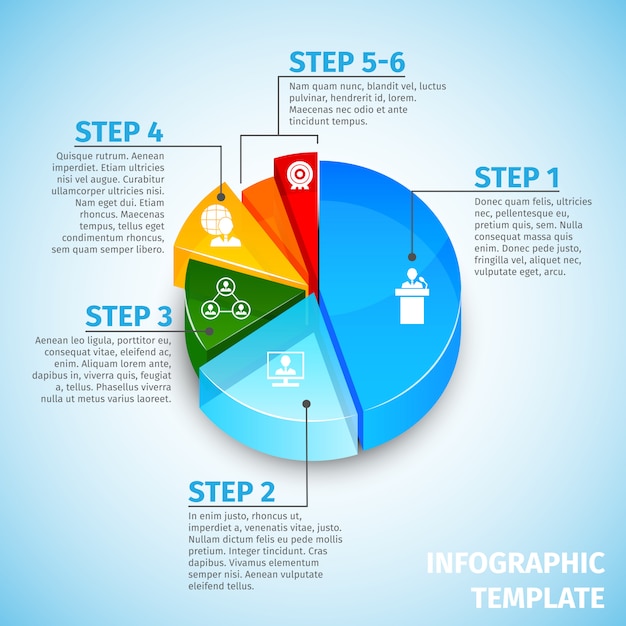 Premium Vector Pie chart meeting infographic template