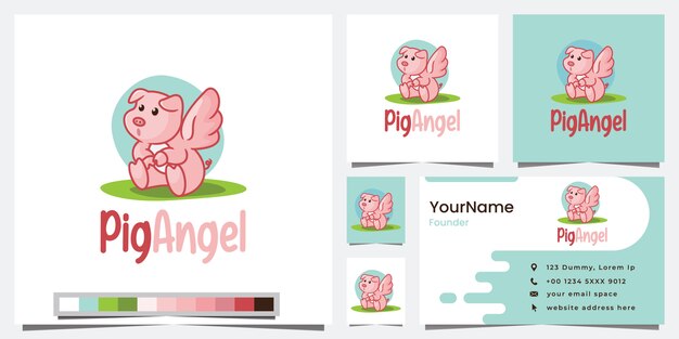 Download Free Pig Angel Cartoon Version Logo Design Inspiration Premium Vector Use our free logo maker to create a logo and build your brand. Put your logo on business cards, promotional products, or your website for brand visibility.
