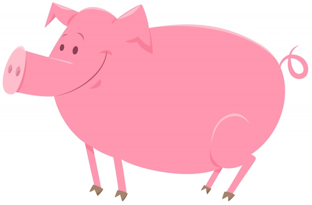 豚動物キャラクター漫画イラスト プレミアムベクター