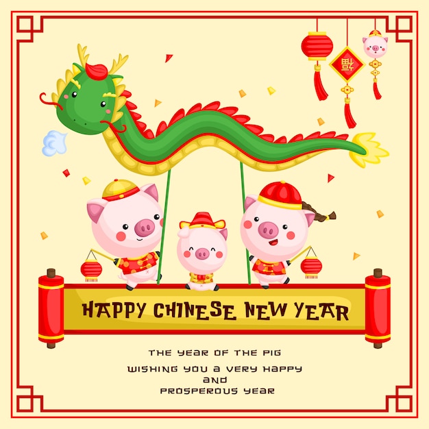 Premium Vector | Pig year chinese new year