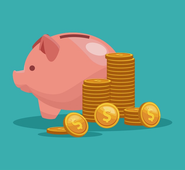 Premium Vector | Piggy money savings vector illustration graphic design