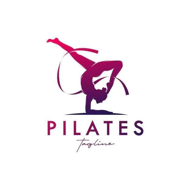 Premium Vector | Pilates yoga logo identity design