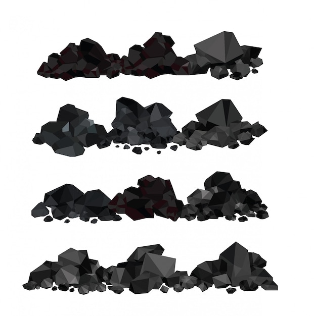 Pile of charcoal | Premium Vector