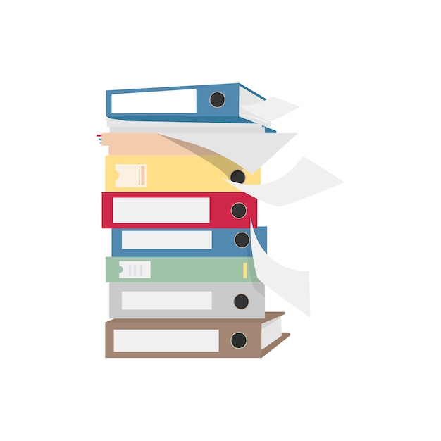 Pile of files and folders graphic illustration