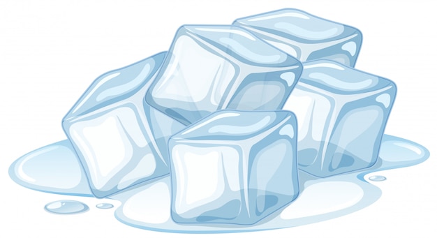 Pile of ice melting on white | Free Vector